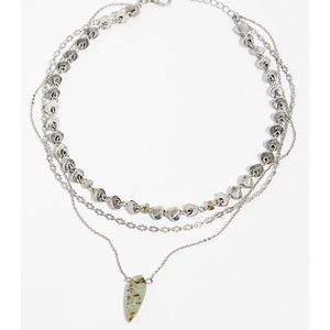 Free People Triple Wrap Stone Necklace